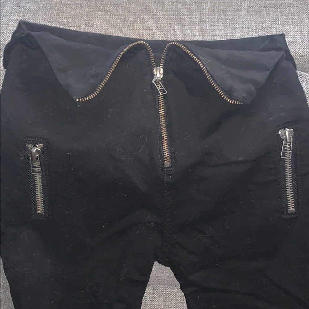 Black Carmar Fold Over Jeans